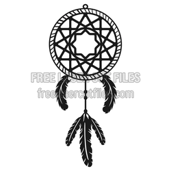 Dream Catcher Laser Cut File with Feather Detail