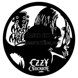 Ozzy Osbourne Portrait Wall Clock Laser Cut File