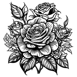 Rose Bouquet Floral Laser Cut Design for DIY Decor