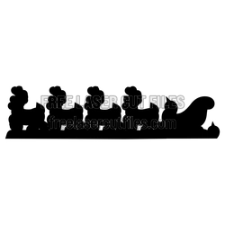 Santa Sleigh with Reindeer Laser Cut Silhouette
