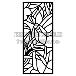 Abstract Floral Panel Pattern for Laser Cutting