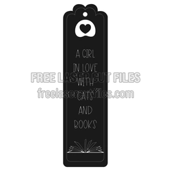 Cute Cat and Books Bookmark Laser Cut File, Ready to Cut