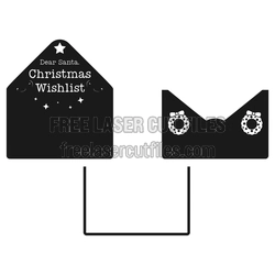 Dear Santa Christmas Wishlist Ornament Laser Cut Template