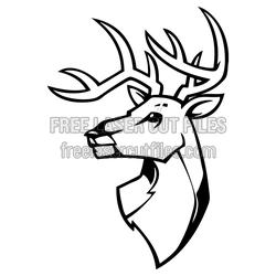 Deer Head Clipart Laser Cut File, Ready to Cut Wild Deer