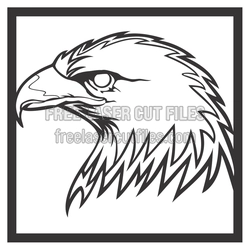 Eagle Head Laser Cut File, Ready to Cut Wildlife Design