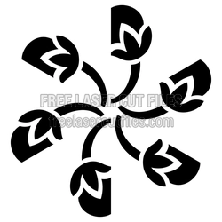 Floral Swirl Decorative Element Laser Cut Design