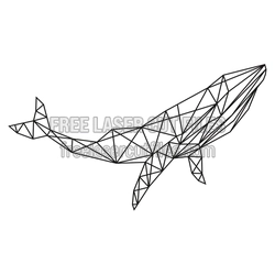 Geometric Whale Laser Cut Template, Ready to Cut Decor