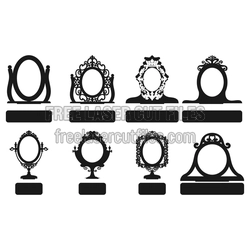 Ornate Openwork Mirror Frames, Ready to Cut Free Vector Set