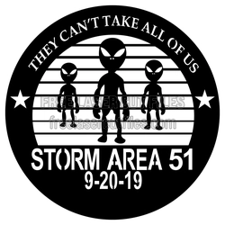 Storm Area 51 Alien Invasion Round Sign File