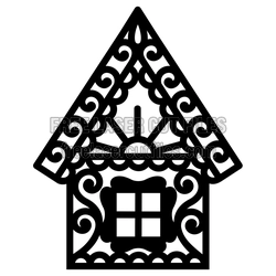 Christmas House Clipart Laser Cut Template for DIY Decor