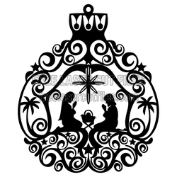 Christmas Nativity Ornament Laser Cut File, Ready to Cut