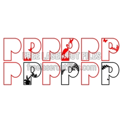 Decorative Split Letter P SVG, Ready to Cut Monogram