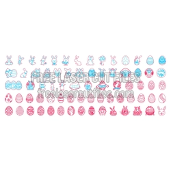 Easter Bunny and Egg Motif Set, Laser Cut File Bundle