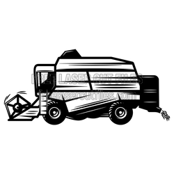 Farm Harvester Silhouette SVG for Laser Cut Projects