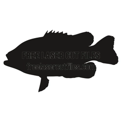 Free Grouper Fish Silhouette Laser Cut File, Ready to Cut