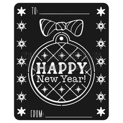 Happy New Year Ornament Card Laser Cut File