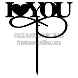 I Love You Valentine Stake Laser Cut Template