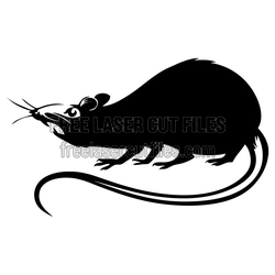 Rat Silhouette Laser Cut File, Ready to Cut Vector
