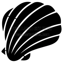 Stylized Seashell Fish Clipart Laser Cut File