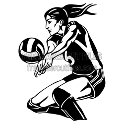 Volleyball Girl Player Pass Clipart - Ready to Cut