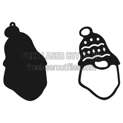 Christmas Gnome Ornament Laser Cut File, Ready to Cut