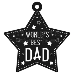 World's Best Dad Star Ornament Laser Cut File