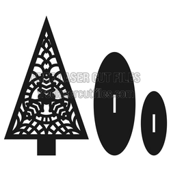 Christmas Mandala Tree Ornament Laser Cut File, Ready to Cut