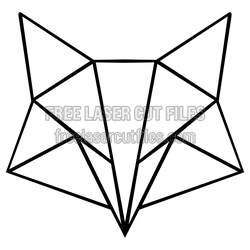 Geometric Polygon Fox Laser Cut File, Ready to Cut