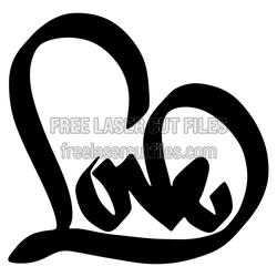 Heart Monogram Cut File for Laser Cutting, Free Design