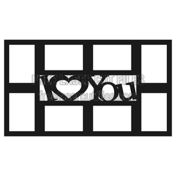 I Love You Valentine Photo Frame Laser Cut File