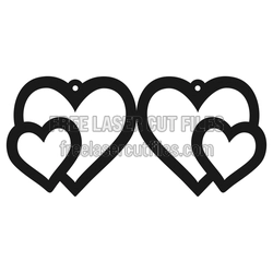 Interlocking Heart Earrings Laser Cut File, Ready to Cut