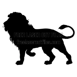 Standing Lion Silhouette Laser Cut File, Ready to Cut
