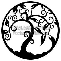 Tree of Life Circle Clipart for Laser Cutting