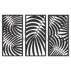 Tropical Palm Leaf Panel Set - Laser Ready Wall Decor