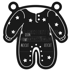 Baby Birth Announcement Bodysuit Laser Cut File