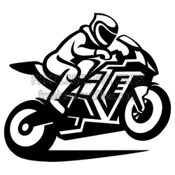 Biker Race Motorcycle Silhouette Ready to Cut DXF Design