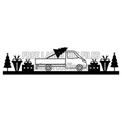 Christmas Tree Carrying Truck Laser Cut File