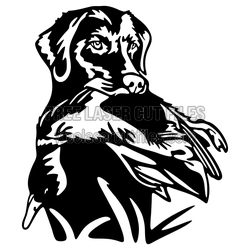 Dog with Duck Hunting Clipart Laser Cut File