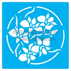 Floral Circle Stencil Design for Laser Cutting