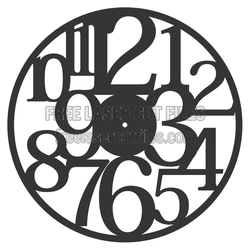 Round Number Clock Face Laser Cut File, Ready to Cut