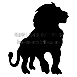 Standing Lion Silhouette Laser Cut File, Ready to Cut