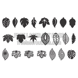 Tropical Leaf Pendant Set for Laser Cut Earrings