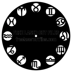 Zodiac Horoscope Sign Wall Clock Laser Cut File