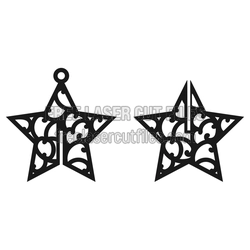 3D Christmas Star Ornament Ready to Cut, 3mm Laser File
