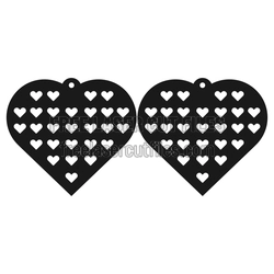 Heart Cutout Valentine Earrings Laser Ready Free SVG File