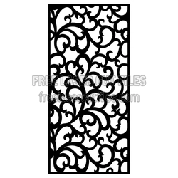 Ornamental Scroll Door Screen Pattern, Laser Ready Template