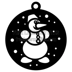 Snowman Christmas Ornament Laser Cut File, Ready to Cut