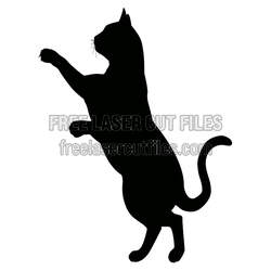 Standing Cat Silhouette Laser Cut File, Ready to Cut