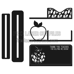 Teacher Gift Card Holder with Apple Cutout, Ready to Cut