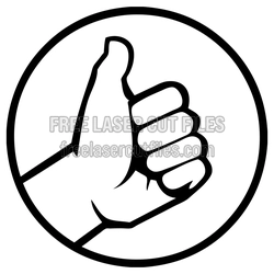 Thumbs Up Hand Icon Laser Cut Vector Template